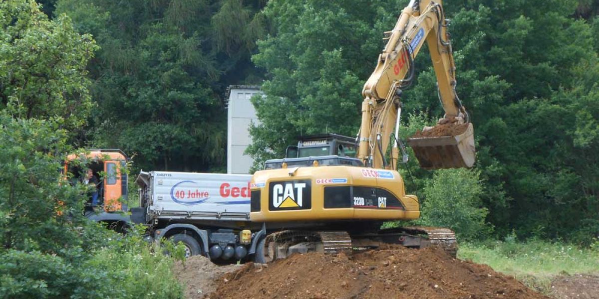 Tiefbau mit Bagger